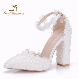 white lace mary jane heels