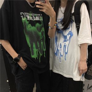 готская одежда оптовых-Мужские футболки негабаритные мужчины женские футболки Cyber Ghetto стиль футболки летние Tee Tops Alt Goth Gothic графическая одежда Harajuku Punk Grunge