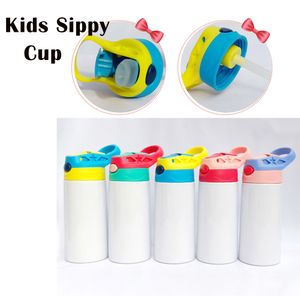 Wholesale sports bottles for kids for sale - Group buy 12oz Sippy Cup Bottle SUS304 Metal Straight Blank Sublimation Tumbler Stainless Steel Mug Double Wall Vacuum Insulated Water Bottle Sports Home Travel For Kids DHL
