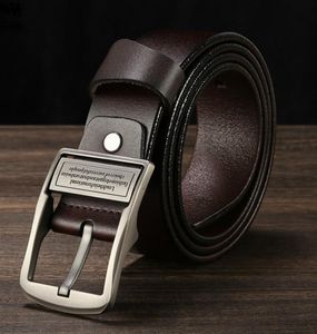 vestido negro con cinturón marrón al por mayor-Cinturón superior Nueva Calidad Cuero para hombre Cinturón de punta individual Cinturón de negocios Casual Vestido Casual Hebilla Moderna Color Marrón Negro