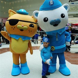 2018 lively Octonauts Movie Captain Barnacles kwazii Polar Bear Police Mascot Costumes Adult Size