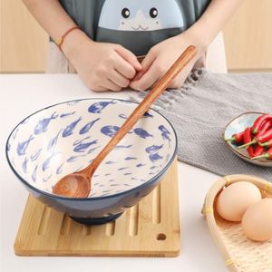 Wholesale long wooden spoons resale online - Spoons Long Handle Mixing Spoon Soup Home Kitchen Pot Wooden Dessert Honey Tableware Cooking Coffee