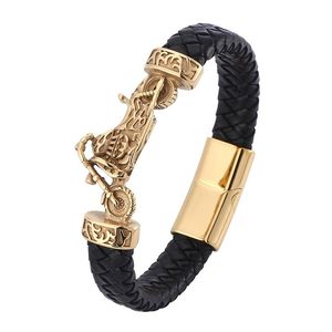 Vintage Motorcycle Leather Bracelet For Men Handmade Weave Rope Charm Wristband Jewelry Accessories Friend Gift PD0781 Bracelets
