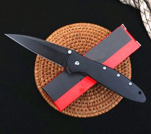 Topkwaliteit Assisted Fast Open Flipper Folding Mes Cr13Mov Zwart Titanium Coated Blade Rvs Handle met detailhandel