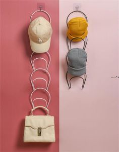 kıyafet askısı organizatörleri toptan satış-NewFactory Hooks Rails Şapka Raf Kapaklar Raflar Tutucu Organizatör Kapak Sahipleri Kapı Duvar Giyim Çubuk Askı Depolama Beyzbol Kapaklar Havlu RA9963