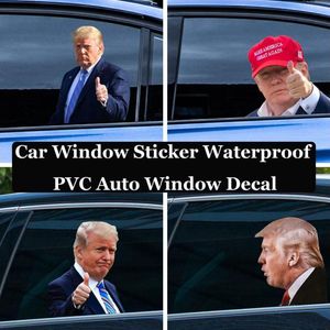 pencere banner etiket toptan satış-2024 Seçim Trump Çıkartmaları Araba Çıkartmaları Komik Afiş Bayrakları Sol Sağ Pencere Soyma Su Geçirmez PVC Çıkartması Parti Malzemeleri Hediye