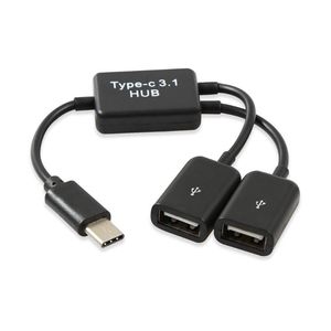 otg v8 toptan satış-Hubs USB Tip C V8 OTG Hub Bağlantı Noktaları Şarj Veri İletim Adaptörü Kablosu Bilgisayar TV Akıllı Telefon için