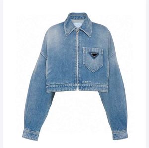 Kvinnors Ytterkläder Coats Jacket Denim Button Bokstäver Vår Höststil Slim för Lady Outfit Jackor Pocket Outsize Classcia Windbreaker Coats S-L
