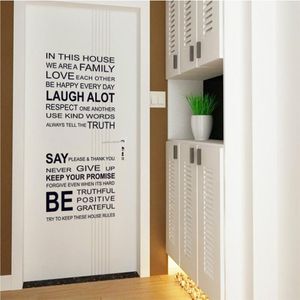 Wall Stickers In This House We Are A Family Home Decal Sticker Quotes Lettering Words Living Room Backdrop Decorative Decor