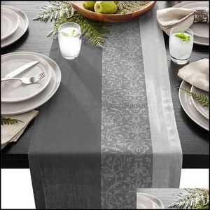 Table Runner Cloths Home Textiles Garden Stripes And Classical Baroque Figures Modern Runners For Wedding Party Chirstmas Floral Tableclot