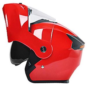 casques de moto modulaires intégraux achat en gros de Casques de moto Casque rouge moto motard motard modulaire double lentille scooter plein visage rabattage motrissage pour les saisons hommes