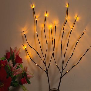 Juldekorationer Lampor LED Willow Branch Lamp Batteri Powered Natural Tall Vase Filler Twig Lighted för heminredning