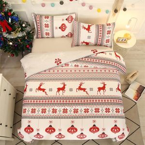 Bedding Sets Christmas Set Snowflakes Tree Elk Home Duvet Cover Warm Bed Sheet Year Present