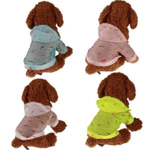 Hundkläder Gula kläder Husdjur Sommar Solskydd Tillbehör till små hundar Lip Prints Utskrift Hoodie Petshop