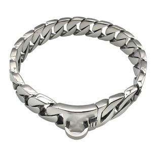 Wholesale silver dog collars resale online - Dog Collars Leashes Stainless Steel Silver Gold Collar Metal Pet Show Bully Dogs Doberman Adjustable Safety