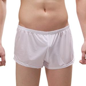 eis silk mensunterhosen großhandel-Männer Sexy Boxer Slips Unterwäsche Mesh Shorts Stämme Unterhosen Atmungsaktive Sport Eis Seide Hose