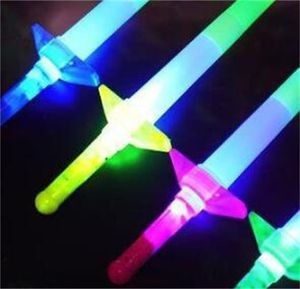 enciende espadas al por mayor-Telescopic Glow Sticks Flash Light Up Toy Fluorescent Sword Concierto Actividades Props Navidad Carnaval Light Stick Toys V2