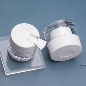 kozmetik için beyaz kavanozlar toptan satış-New30g g Yüz Kremi Kavanoz Beyaz Kapak Kaşık Göz Serum Şişeleri Seyahat Alt Ambalaj Kozmetik Şişe EWB5782