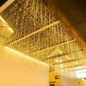 Christmas Party Decoration Garland LED Curtain Icicle String Light V m Leds Indoor Drop Garden Stage Outdoor Decorative Lights Supplies
