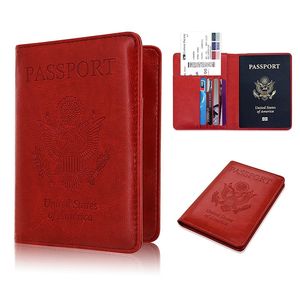 security cards großhandel-RFID Blocking Leder Passport Fall Kartenhalter Brieftasche Reisen sicher abdecken