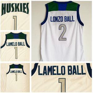 ncaa mix achat en gros de NCAA Chino Hills Huskies High School Lamelo Lonzo Ball Jersey Home Blanc Coutude Basketball Jersey Shirts Mélanger