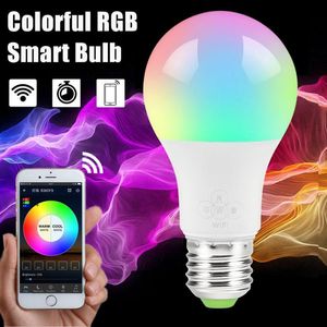 bombillas led de color multicolor al por mayor-Bulbos LED luces de despertador WiFi Bombilla inteligente Multicolor para Amazon Alexa Google Control remoto K3E W W equivalente