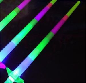 enciende espadas al por mayor-Telescopic Glow Sticks Flash Light Up Toy Fluorescent Sword Concierto Actividades Props Navidad Carnaval Light Stick Toys V2