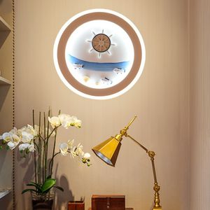 Wholesale cute wall lamp for sale - Group buy Cute Children s Room Wall Lamps Mediterranean Cartoon LED Lighting Marine Decorative Wall Lights Bedroom Background Lamp Channel Round Bedside Light Fixtures
