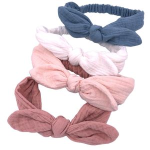 cintas de algodón ajustables al por mayor-Accesorios para el cabello Diadema de algodón de muselina para niños pequeños Niños Bebé Niños Turban Headbands Ajustable Oreja Hairbands