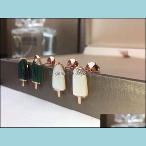 Stud örhängen smycken buari glass inlagda med äkta pärlor lyx sier nål högkvalitativa designer officiella reproduktioner klassiker st