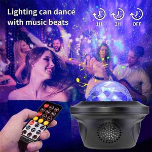 проектор для морских волн оптовых-Красочные звездные неба Галактики проектор Bluetooth Ocean Wave Star Music Player LED Night Light Проекционная лампа подарок