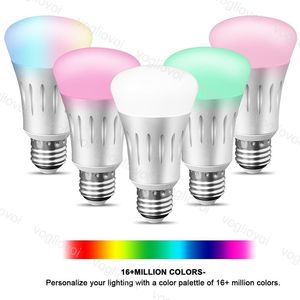 bulbes intelligents google achat en gros de Ampoules à LED W WIFI Smart Light Ampoule E27 RGBW Lampe Coloré Changement de travail avec Google Home Alexa DHL
