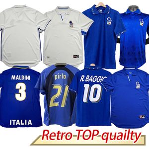 Wholesale italy national team uniform resale online - 1994 Retro version Italy Soccer Jersey Home MALDINI BARESI Roberto Baggio ZOLA CONTE Away national team football uniforms
