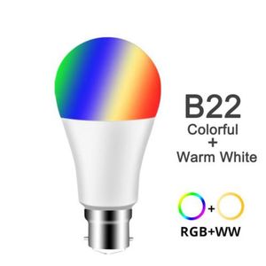 ingrosso lampadina wi fi-Lampadine E27 B22 Wi Fi Smart Light Light Bulb W W LM Telecomando Voice Dimmable RGBW per Alexa Google Assistant