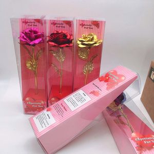 ingrosso bomboniere di san valentino-Party Tanabata Decorazione di San Valentino Decorazione Colore Rose Starry Sky Glowing Gold Foil Rose Regalo Confezione regalo per le donne