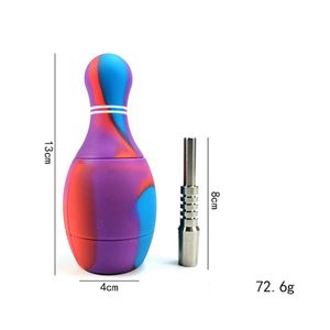 Hookahs Bowling Ball Shape Silicone Pijpen Titaniums Nagels Tabakspijp Geschikt voor droge kruidenrook met titanium nagelaccessoires
