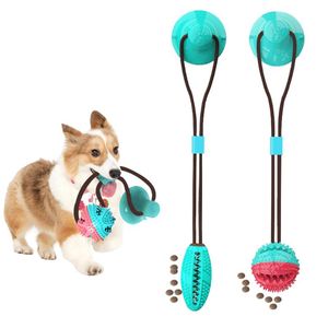 Hond speelgoed kauwt huisdier molaire bijt speelgoed multifunctionele vloer zuignap met bal grappige interactieve elasticiteit voedsel extra stevig rubber