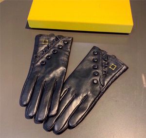перчатки для перчатки оптовых-2022 дизайнерские женские кожаные перчатки из овчины яркие женские зима теплые перчатки мода ветрозащитный мягкий F роскошный бренд перчатки для леди с коробкой