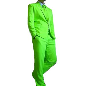 ingrosso impostazioni host.-Maschio Verde Vestito Matrimonio Party Prom Blazer Set Singer Singer Host Stage Performance Show Nightclub Abiti Groomsman Moda Slim Solid Color Suits