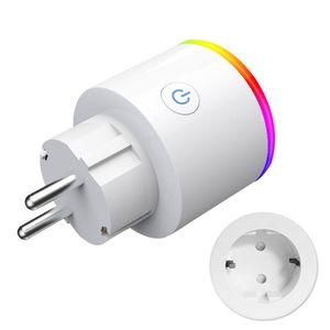 Smart Plugs Wall Wall Automation Timer LED Light WiFi Zdalne sterowanie RGB Voice Plug Switch App