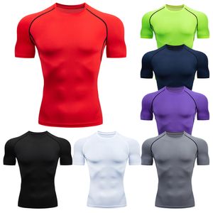 fitness kıyafetleri ayarla toptan satış-2 adet Erkek Sıkıştırma Spor Gym Koşu Spor Suit Basketbol Tayt Giysileri Futbol Eşofman Seti Spor Koşu Gömlek