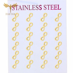 12Pairs parti grossist minimalistisk design guld oändlig örhängen örhängen rostfritt stål smycken för män kvinnor