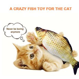 Wholesale fish moving for sale - Group buy Cat Toys Flopping Fish Moving Plush Toy With Light And Sound Realistic Wiggle Motion Kitten Xqmg