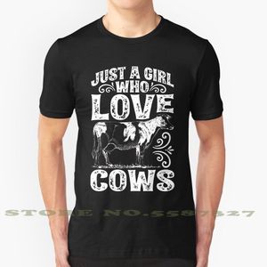 camisa da menina da vaca venda por atacado-Apenas uma garota que ama vacas t camisa amante presentes fazenda preto tshirt para homens mulheres engraçadas fazendeiros vaca amantes animais
