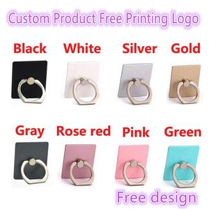 Wholesale plastic rings for fingers for sale - Group buy 300pcs Customized Products Free Print Logo Mobile Phone Holder Plastic Base Metal Ring Finger Gold Bag Pack Cell Mounts Holders
