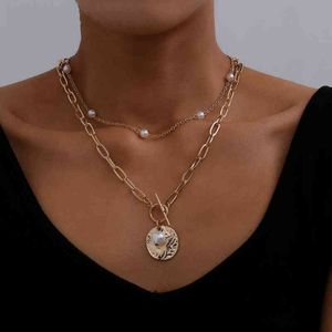 triple hearts necklace großhandel-Günstige Günstige Karat vergoldet Triple Butterfly Perle Herz Multi Layer Münze Halskette Set Frauen