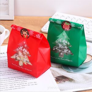 glückliches stück großhandel-50 Stück Schneeflocke Weihnachtsbaum Geschenkbeutel Weihnachten glücklich Backen Verpackung Candy Box Dekoration Navidad c3