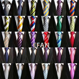 Fashionable Fashion Classic Men's Stripe Silk Tie Black Red White Orange Navy Blue Purple Beige Green Yellow Tie's LUC01-118 G220312
