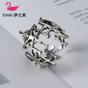 Ring Jewelry Punk Style Simple Jesus Cross Index Finger Make Old Fashion Personality