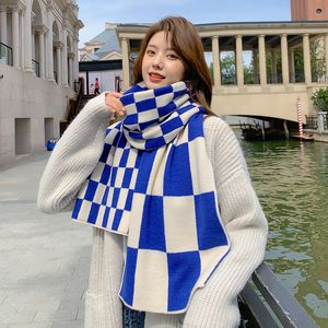 Wholesale print knits for sale - Group buy 2color Fashion Brand Cashmere Jacquard Scarf Letters Print Checkerboard Pattern Knitted Scarves Luxury Elegant Ladies Long Shawls Wraps Wool Scarfs cm